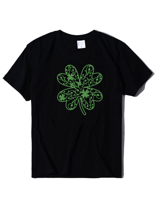 Women's Shamrock Print Short Sleeve T-Shirt