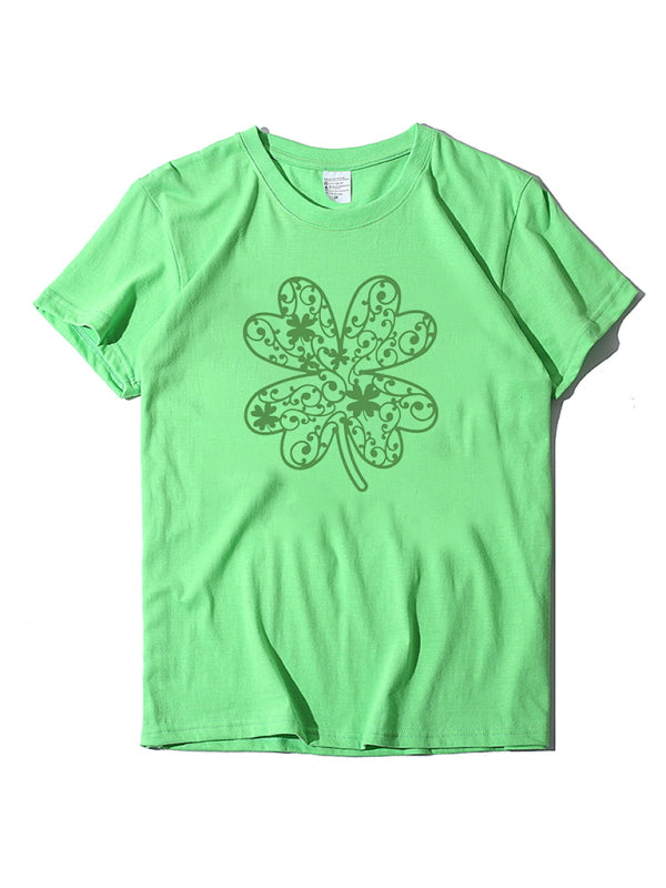 Women's Shamrock Print Short Sleeve T-Shirt