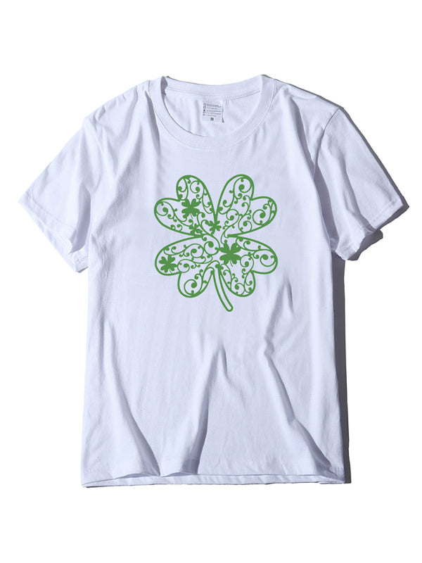 Women's Shamrock Print Short Sleeve T-Shirt