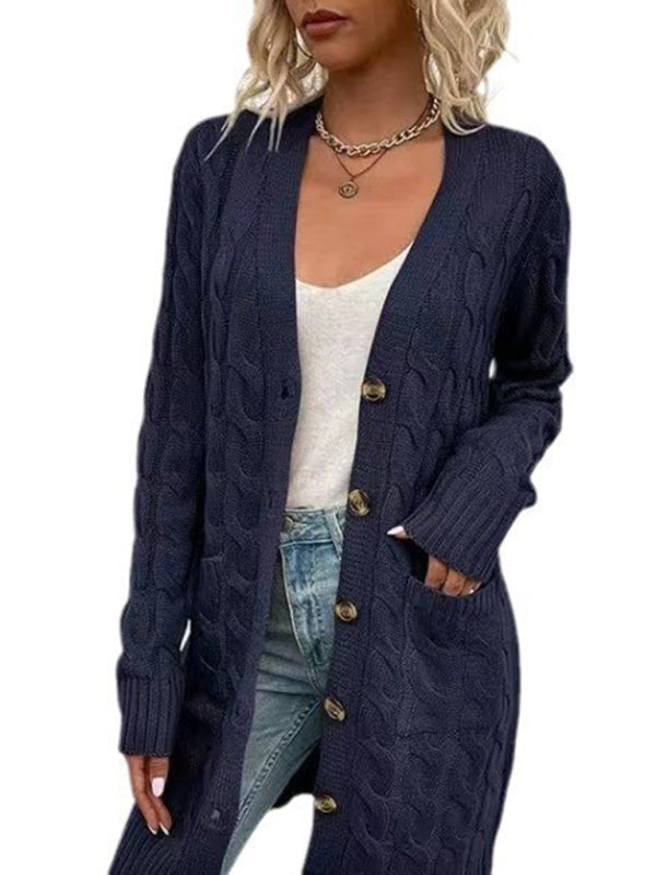 Women's outerwear fashionable long single-breasted casual cardigan jacket