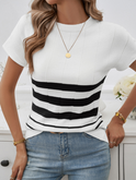 Women's Spring and Summer Temperament Slim Striped Sweater