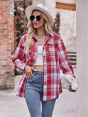 Women's Casual Fashion Oversize Loose Plaid Shirt