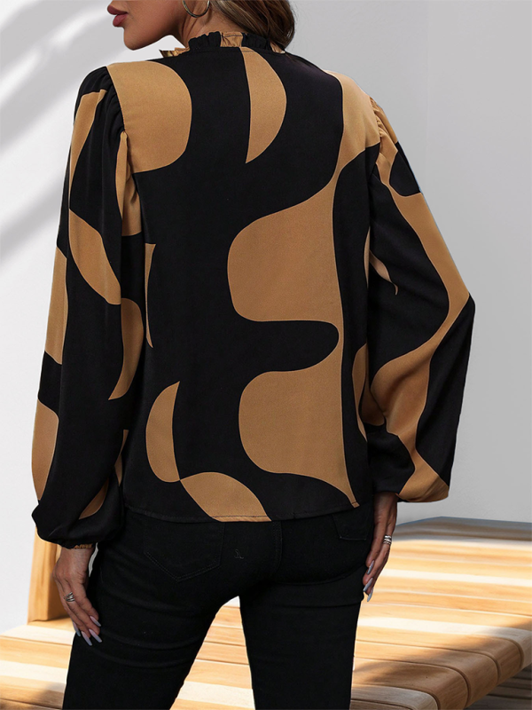 New Geometric Print Long Sleeve Shirt