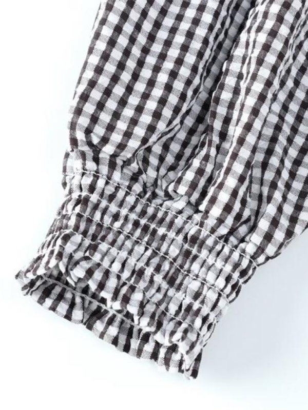 Women's Plaid Elastic Short Slim Fashion Top