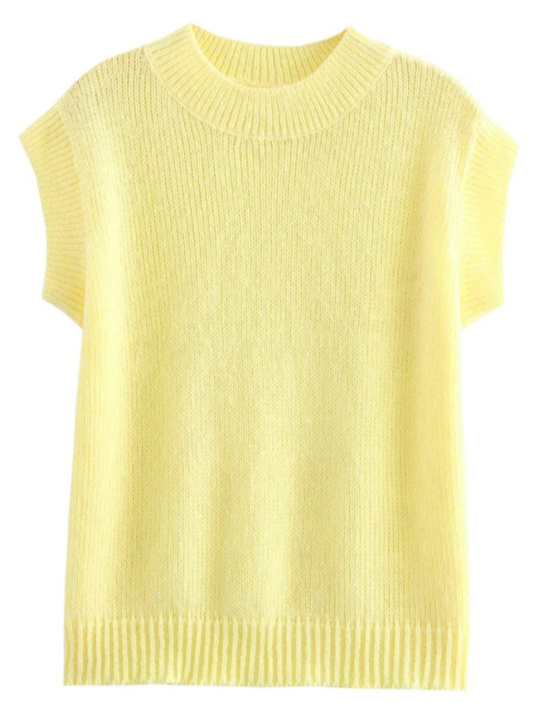 Yellow Knit Sweater Vest