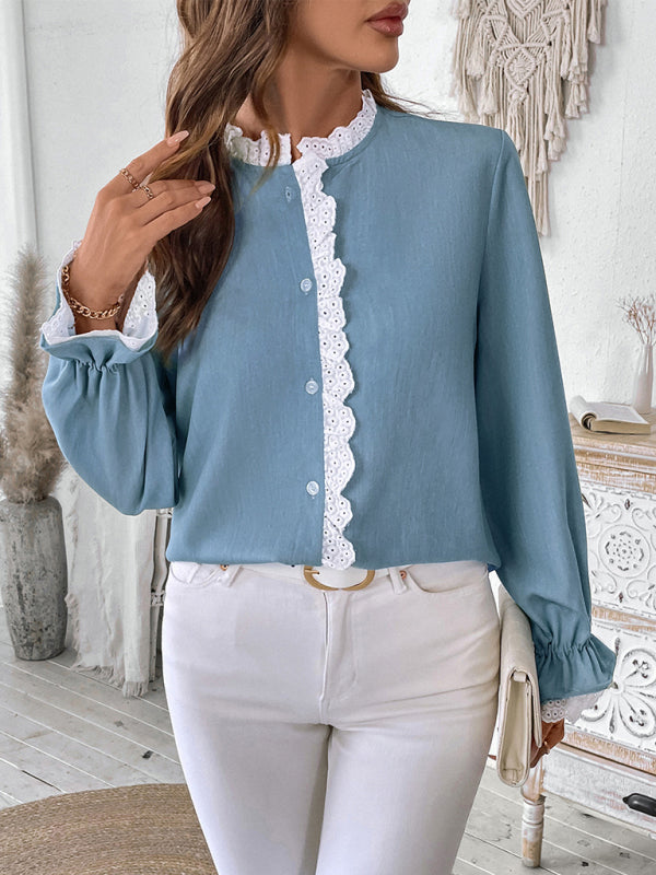 Long Sleeve Lace Cardigan Shirt Top