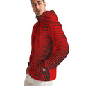 Mens Hooded Windbreaker, Red Polka Dot Water Resistant Jacket - Jjww0x