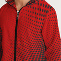 Mens Hooded Windbreaker, Red Polka Dot Water Resistant Jacket - Jjww0x