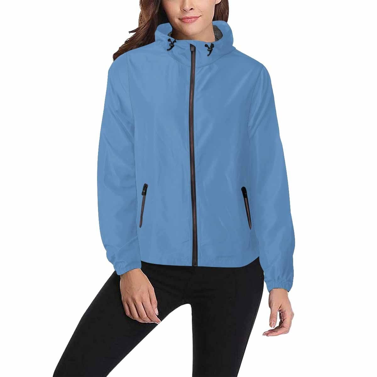 Blue Gray Hooded Windbreaker Jacket - Men / Women