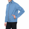 Blue Gray Hooded Windbreaker Jacket - Men / Women