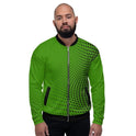 Mens Jacket - Polka Dot Edgy Bomber Jacket Green/black