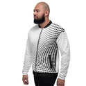 Mens Jacket - Polka Dot Edgy Bomber Jacket White/black