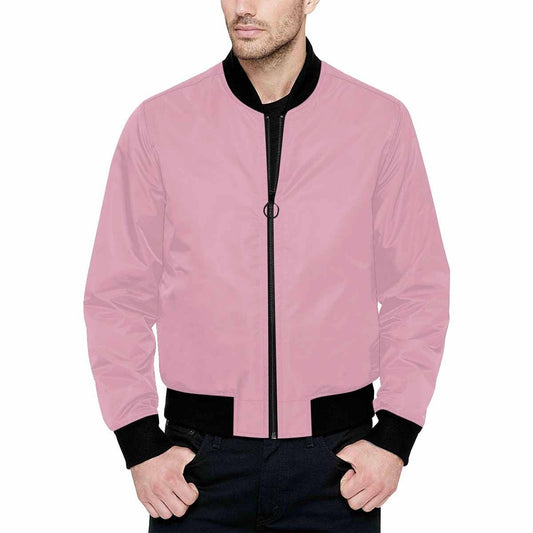 Mens Jacket, Rosewater Red and Black Bomber Jacket